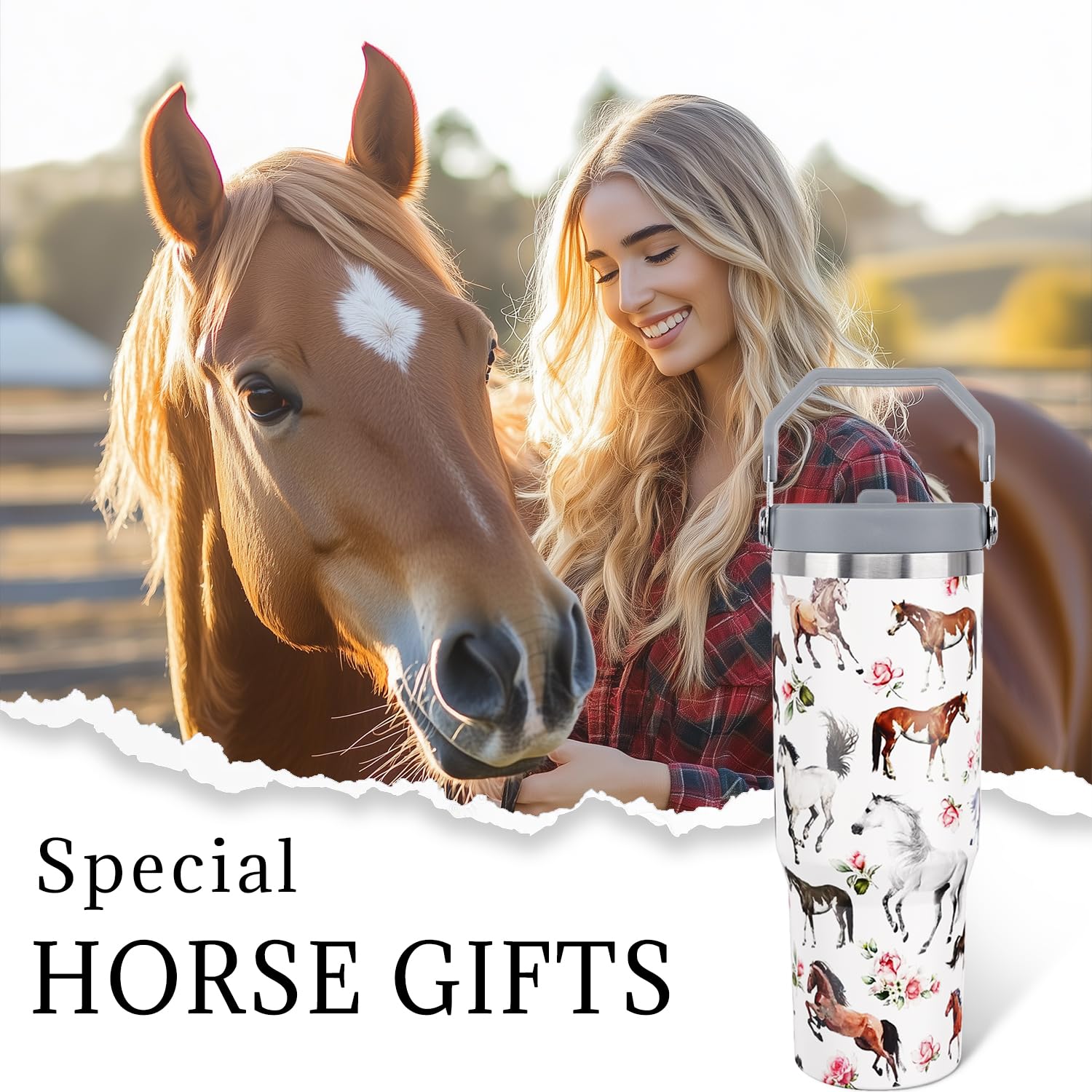 Travel-friendly Unyopsa horse tumbler for outdoor adventures and daily use