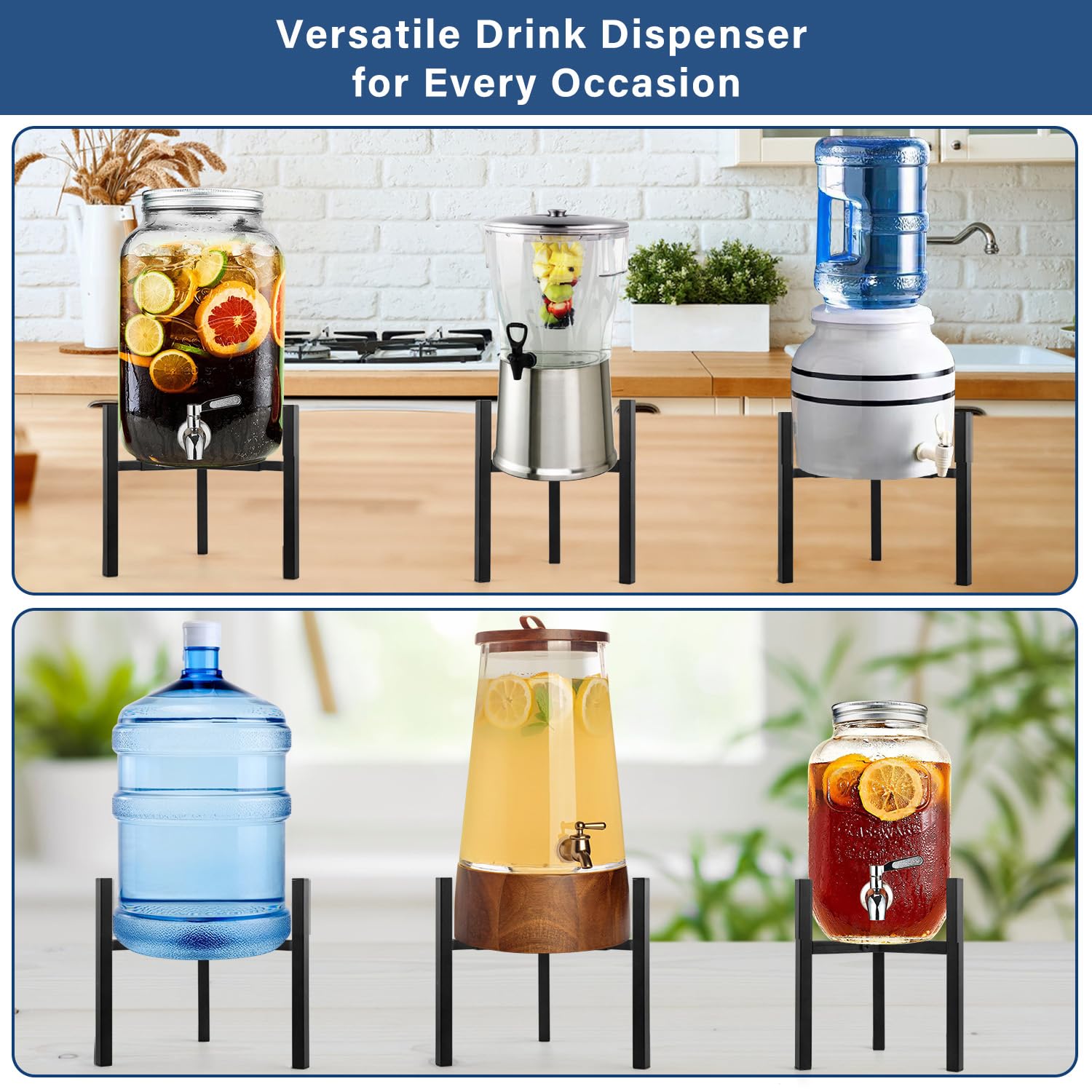 Uoveya 3-5 gallon jug holder keeps large jugs steady during use.