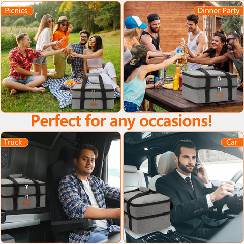 Uoxfill external zipper pocket stores utensils and snacks for on-the-go convenience.