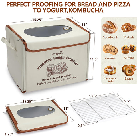 Uoxfill folding bread proofing box folded storage mode conserving kitchen space