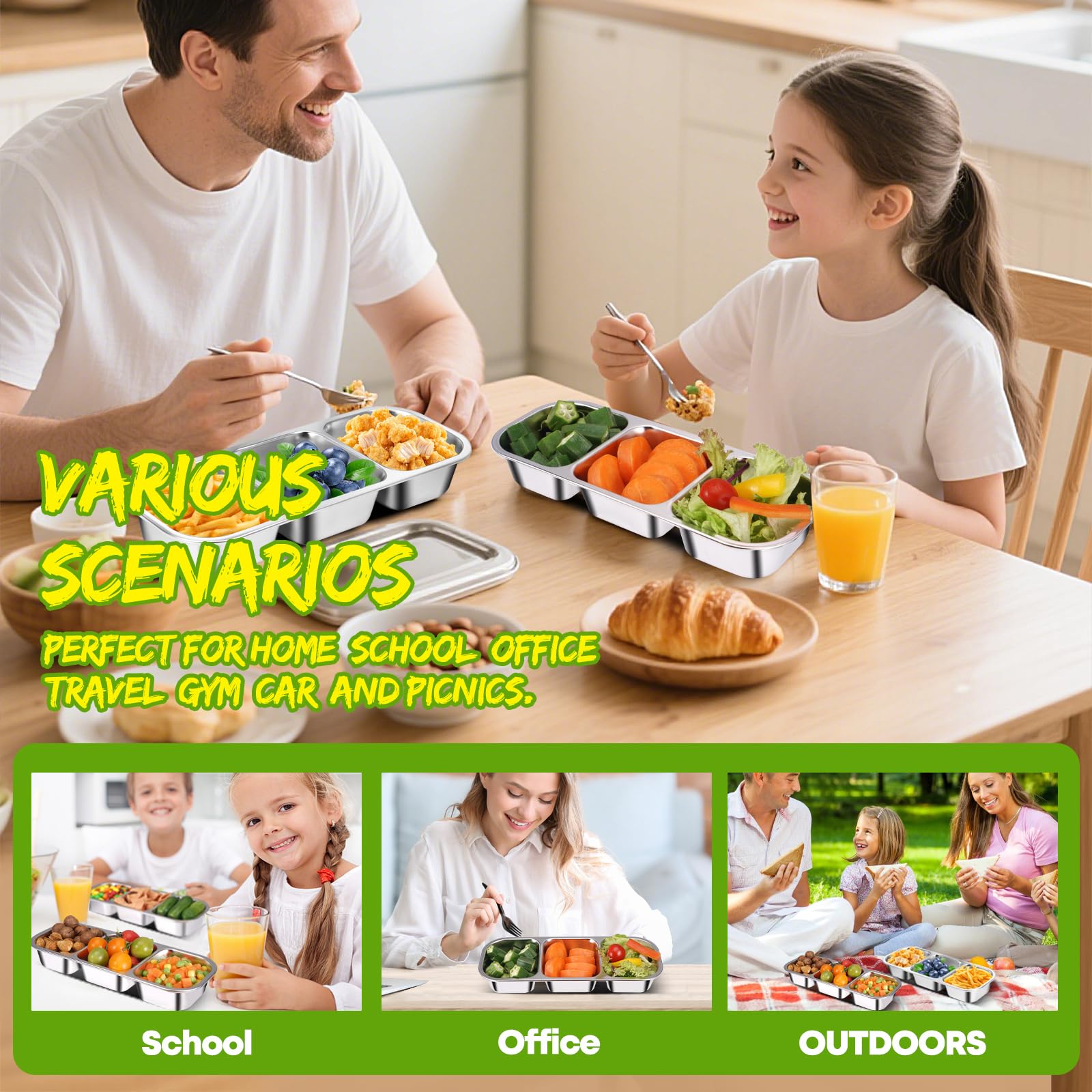 UPABLUNSO eco-friendly reusable metal snack box reduces single-use waste.
