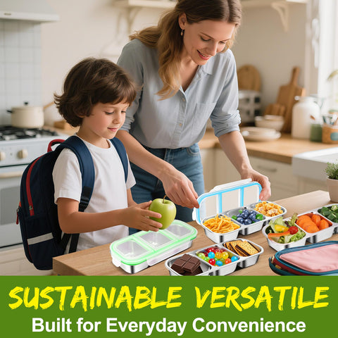 UPABLUNSO portable lunch box fits backpacks or diaper bags for on-the-go meals.