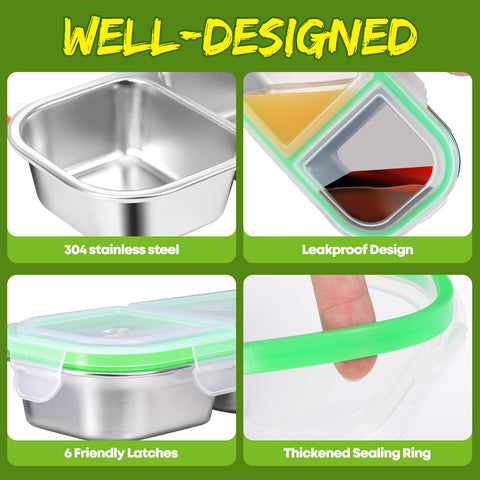 UPABLUNSO leak-proof lids prevent leaks in lunches and bags.