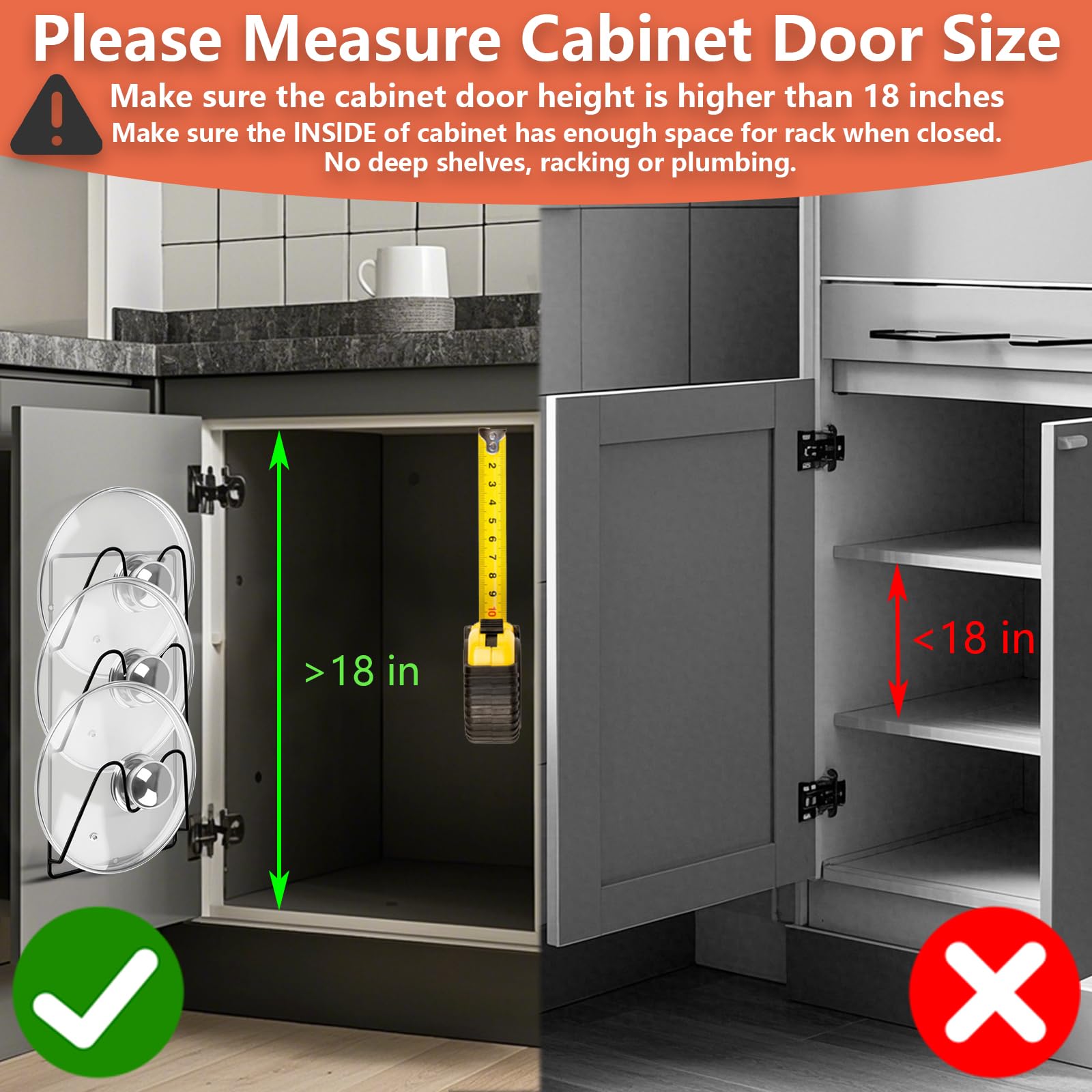 UpChoNice lid organizer with U-shaped sleeve fits varied lid handles securely.
