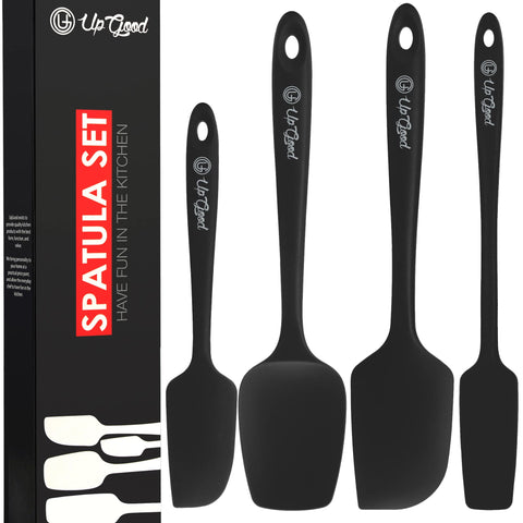 UpGood jar spatula in black for precise scraping and flipping