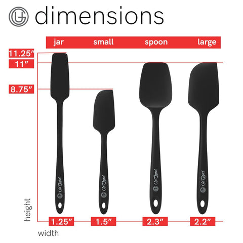UpGood 4-piece silicone spatula set in black offers professional-grade versatility