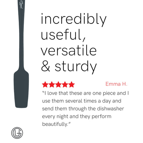 UpGood professional-grade spatula set gray, versatile for home kitchen tasks.
