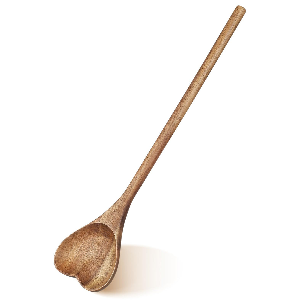 UPKOCH Heart Shaped Wood Spoon with long handle for precise stirring.
