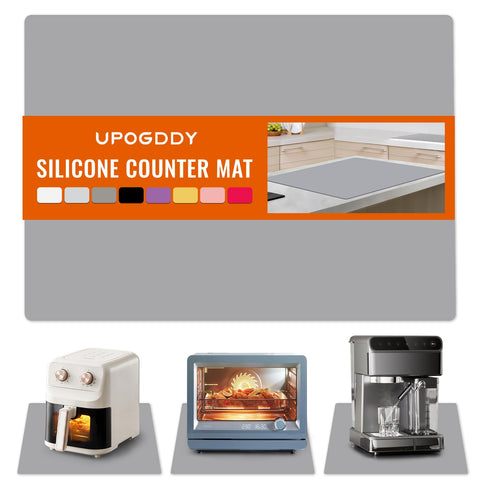 UPOGDDY silicone countertop protector with non-slip surface keeps items secure.