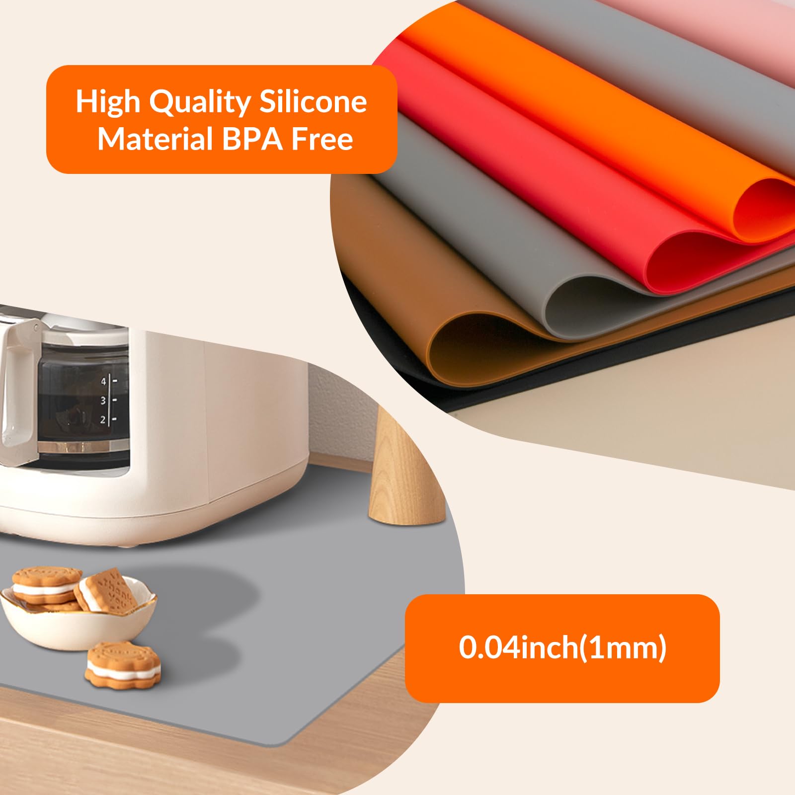 UPOGDDY silicone mat serves as a durable placemat for spill-friendly meals.