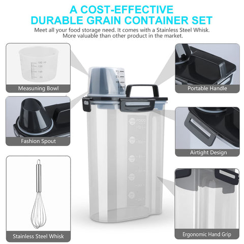 Uppetly airtight container with locking lid keeps baking supplies fresh.