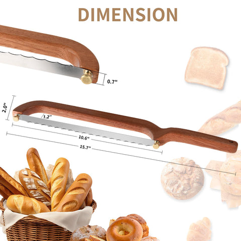 Uprichya Bread Knife Ergonomic Sapele Handle provides comfortable grip