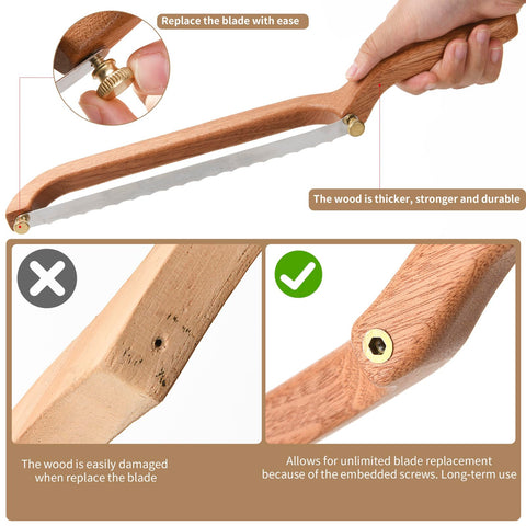 Uprichya Bread Knife Replaceable Blades and end screws enable easy changes
