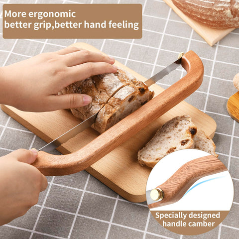 Uprichya Bread Knife Thick Serrated Edge slices crusty loaves precisely