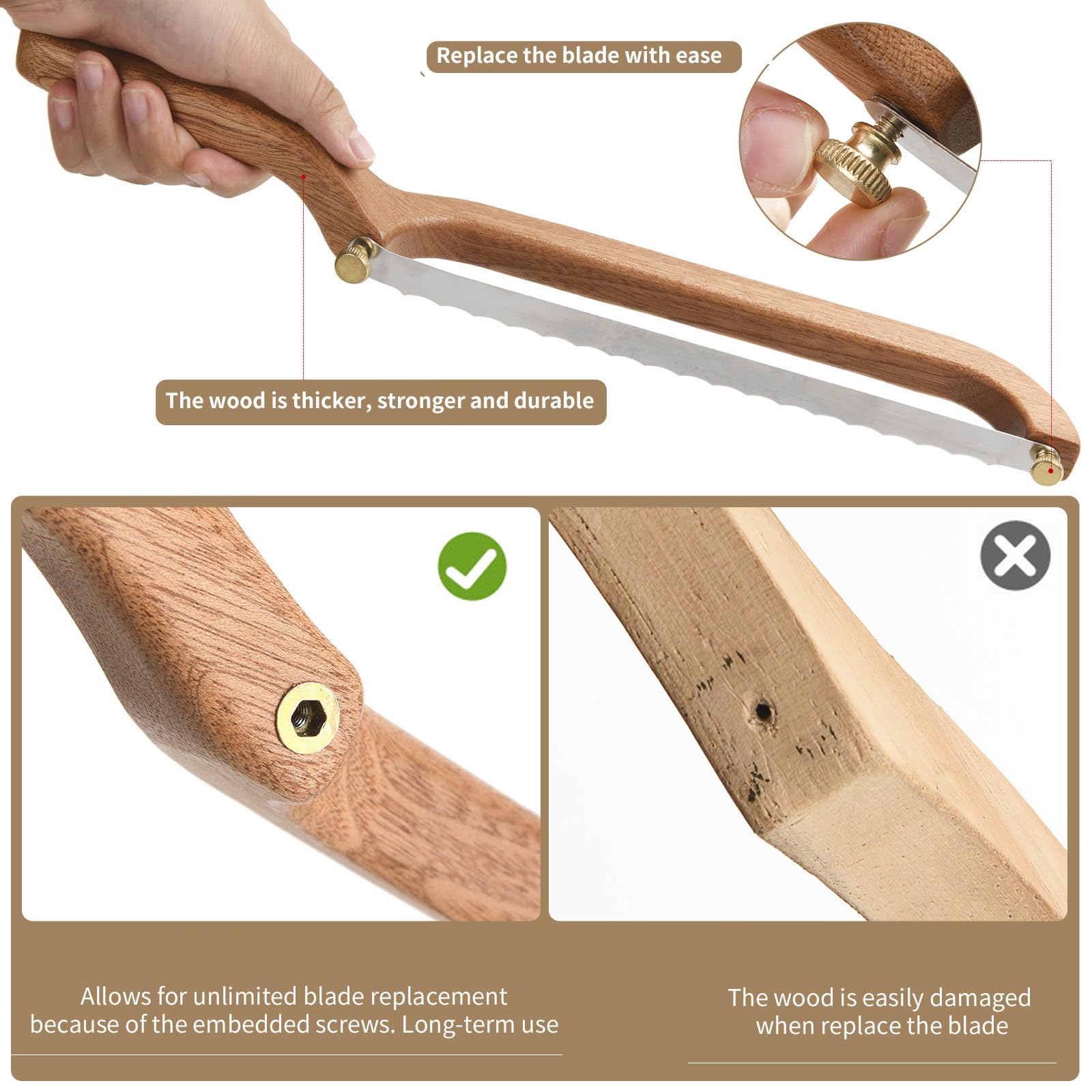 Uprichya stainless steel blade resists corrosion and stays sharp longer.