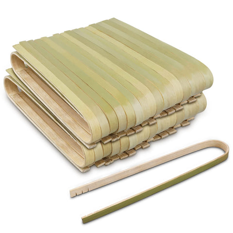 Uprony mini bamboo tongs pack of 100 for easy catering and cleanup.