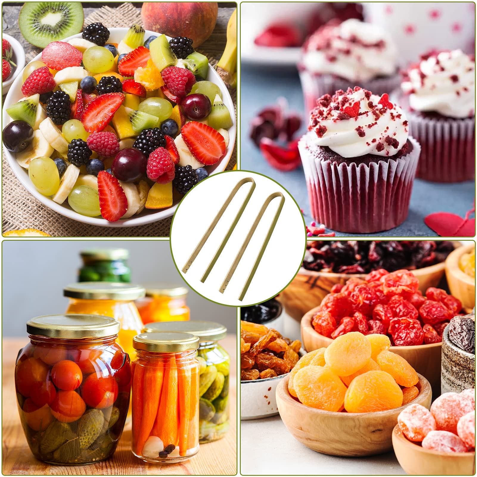 Party platter using disposable Uprony bamboo tongs for casual entertaining.