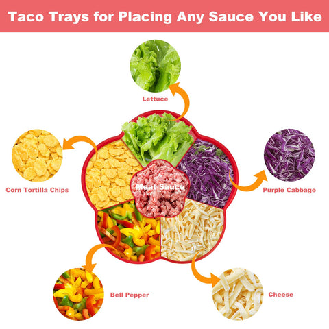 Uprony taco bar serving tray with Lazy Susan for effortless topping display