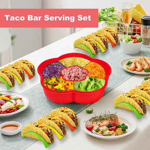 Uprony taco night setup enables easy sharing of fillings and sauces