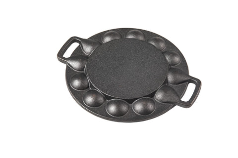 Upstreet aebleskiver pan ready for batter to bake light, fluffy treats.