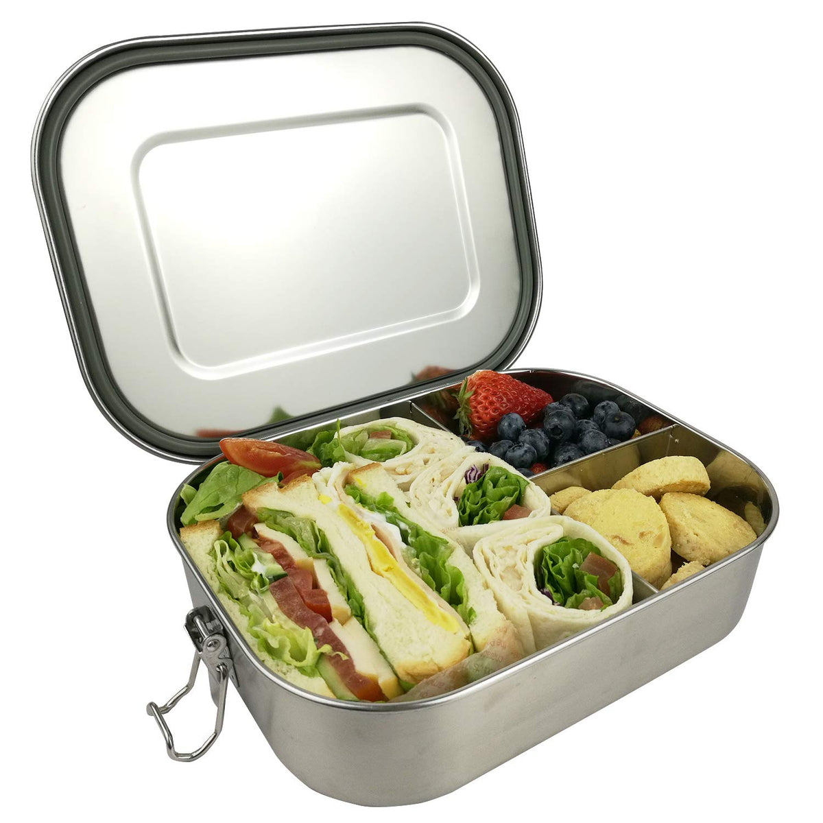 UPTRUST leak-proof stainless steel bento lid with secure clip for on-the-go meals