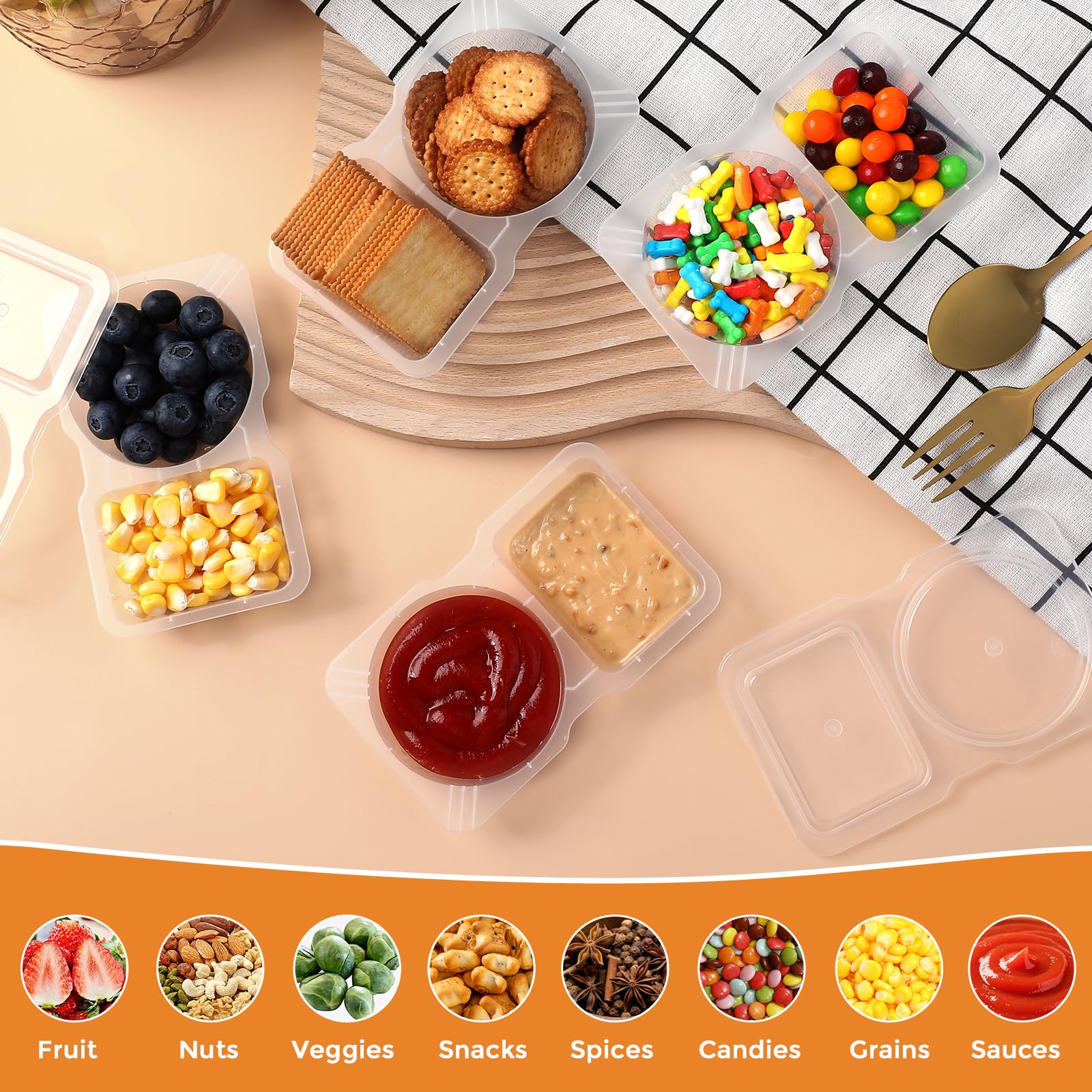 UPUNAIS leakproof dipping container with lid keeps sauces isolated and mess-free.
