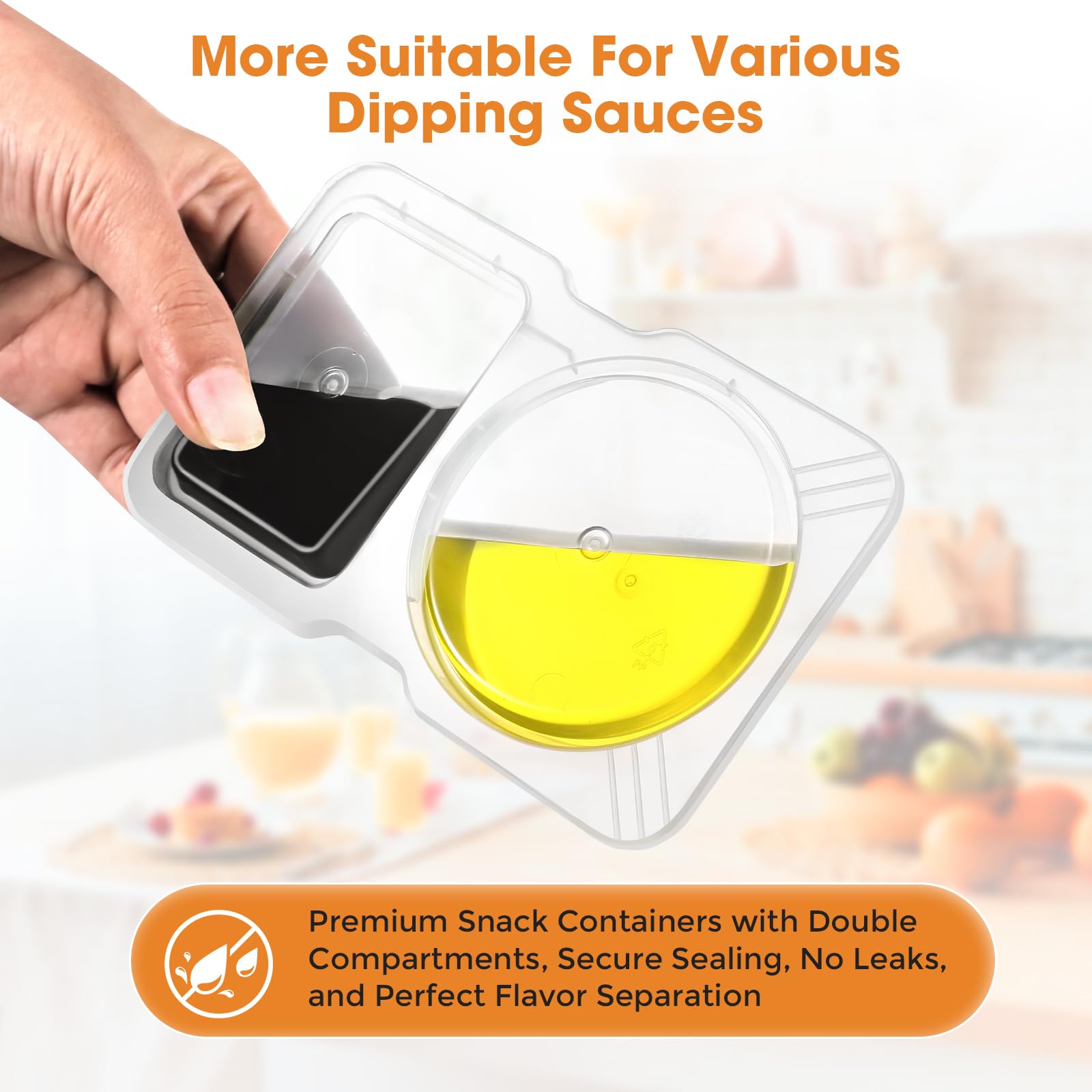UPUNAIS sauce dressing compartments ideal for meal prep and portable lunches.