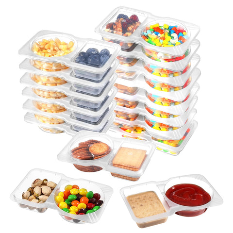 UPUNAIS two-compartment snack container with lid for organized portions on the go.