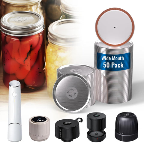 UR ADVANCE 50-pack wide-mouth lids for jars, ready for batch canning
