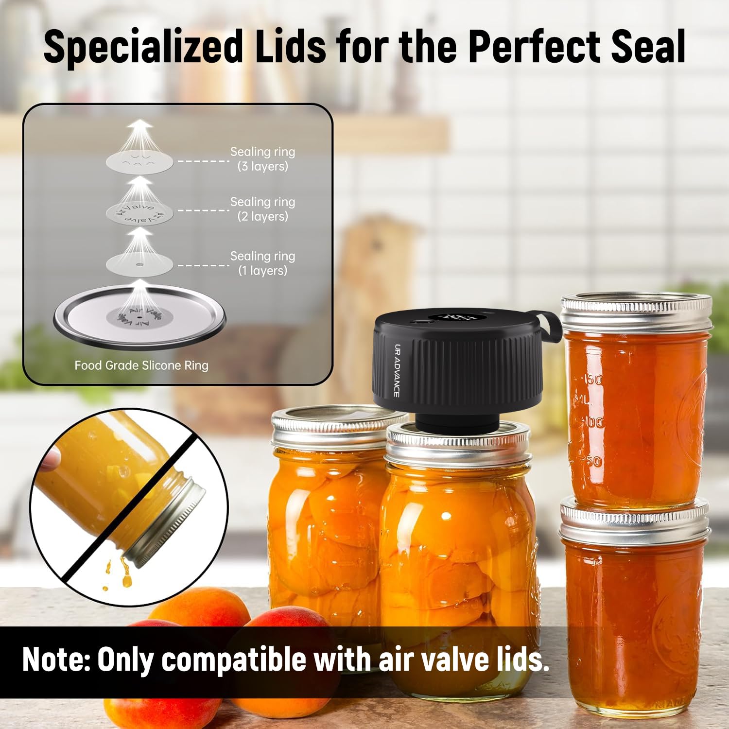 UR ADVANCE auto-stop display shows sealing progress for precise control.
