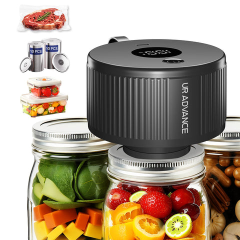 UR ADVANCE upgraded 3-in-1 sealer front view for home jars and bags, compact and easy to use.