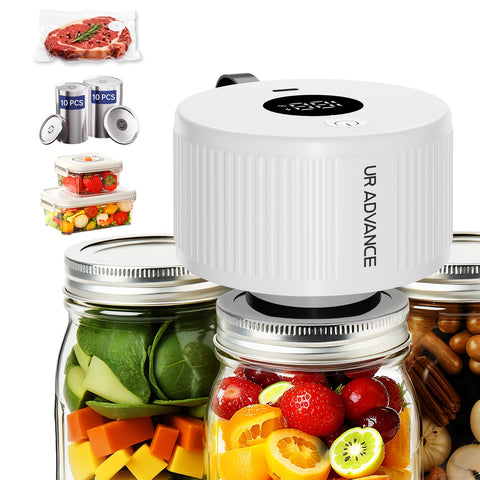 UR ADVANCE upgraded 3-in-1 jar sealer display with precise auto-stop sealing.