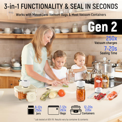 UR ADVANCE wide-mouth lids ready for secure canning and easy access.