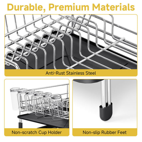 Urackify-detachable-parts-dish-rack simplifies cleaning and maintenance.