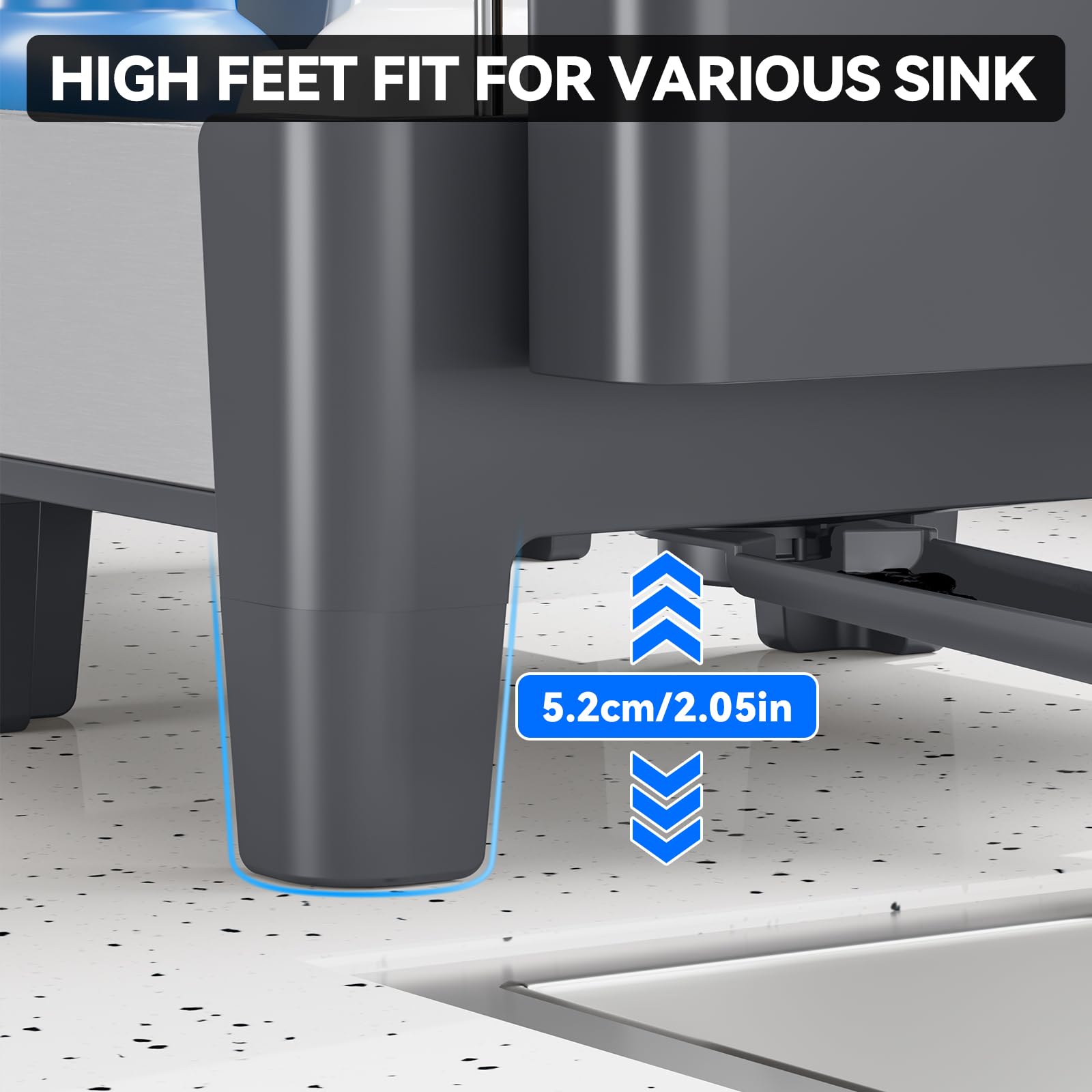 Urackify dish drying rack angled drainage system channels water to sink.