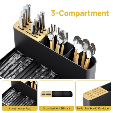 Urackify-anti-slip-feet-dish-drying-rack keeps items secure on the counter.