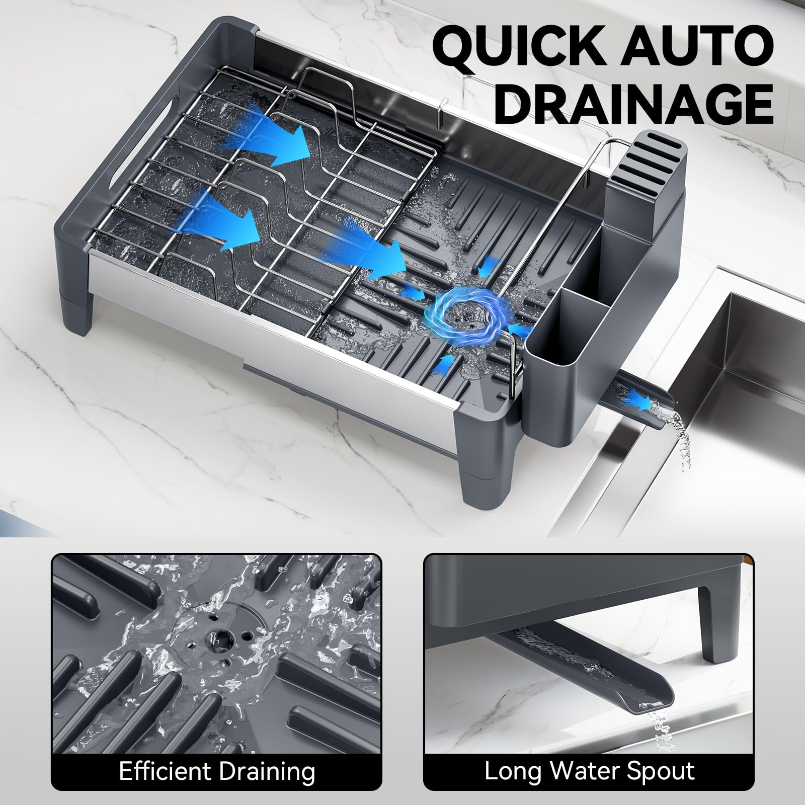 Urackify dish drying rack with cutting-board rack for prep-to-dry workflow.