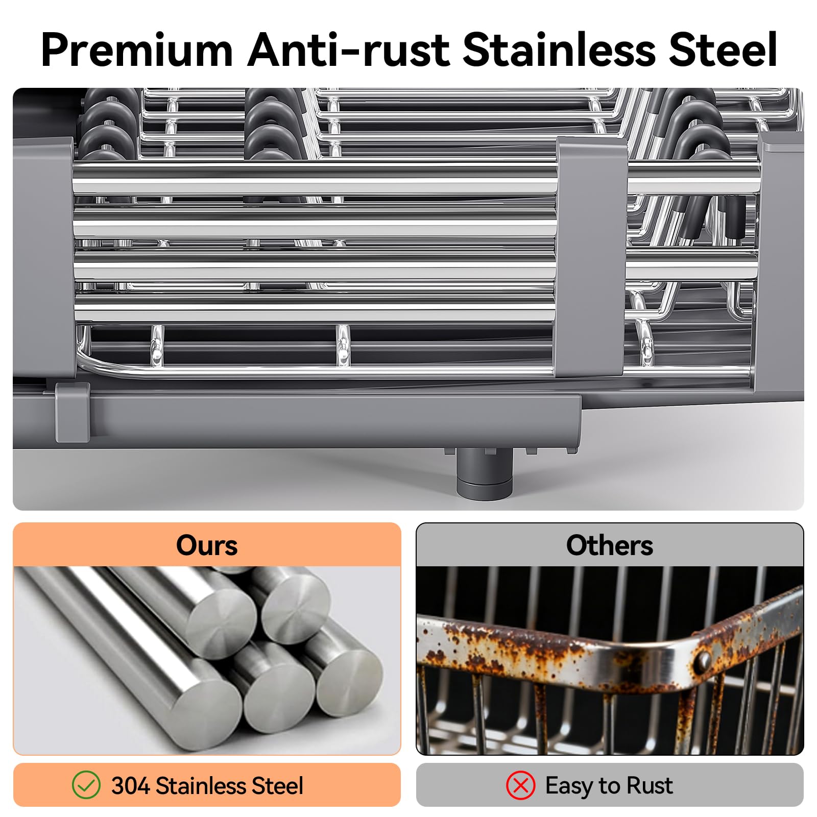 Urackify includes knife and utensil holder for organized drying.