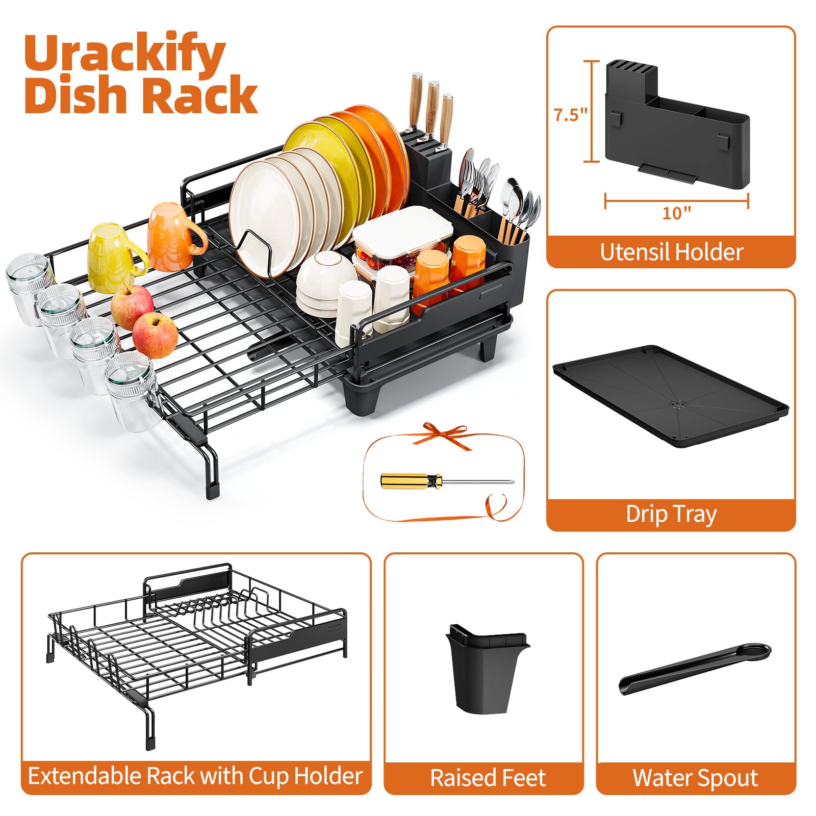 Urackify non-slip feet prevent sliding on slick countertops.