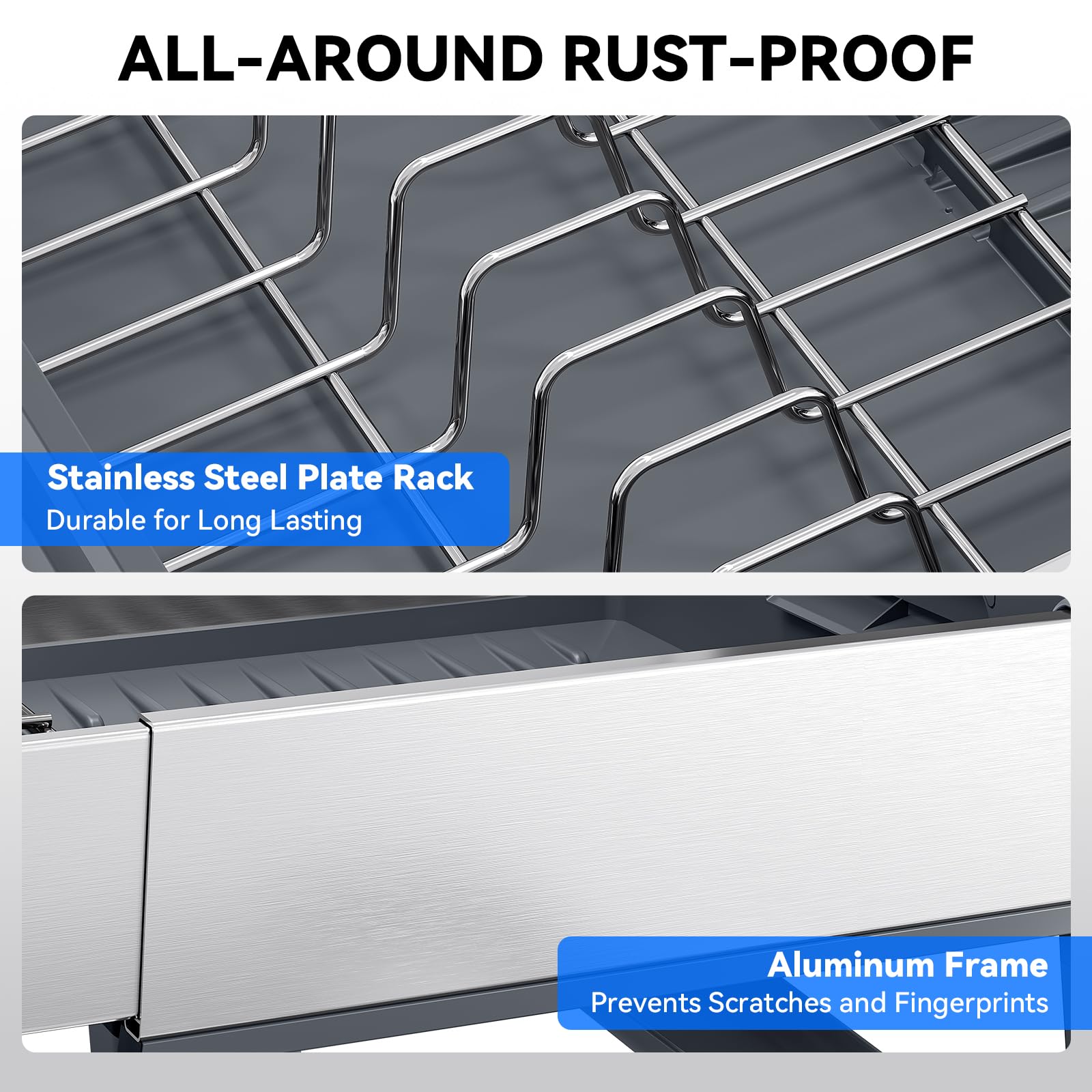 Urackify dish drying rack rag holder keeps towels within reach.