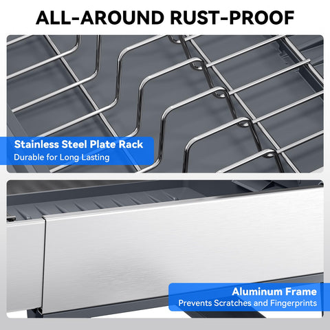 Urackify dish drying rack rag holder keeps towels within reach.