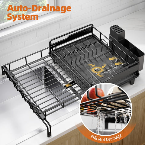 Urackify utensil holder keeps cutlery organized while drying.