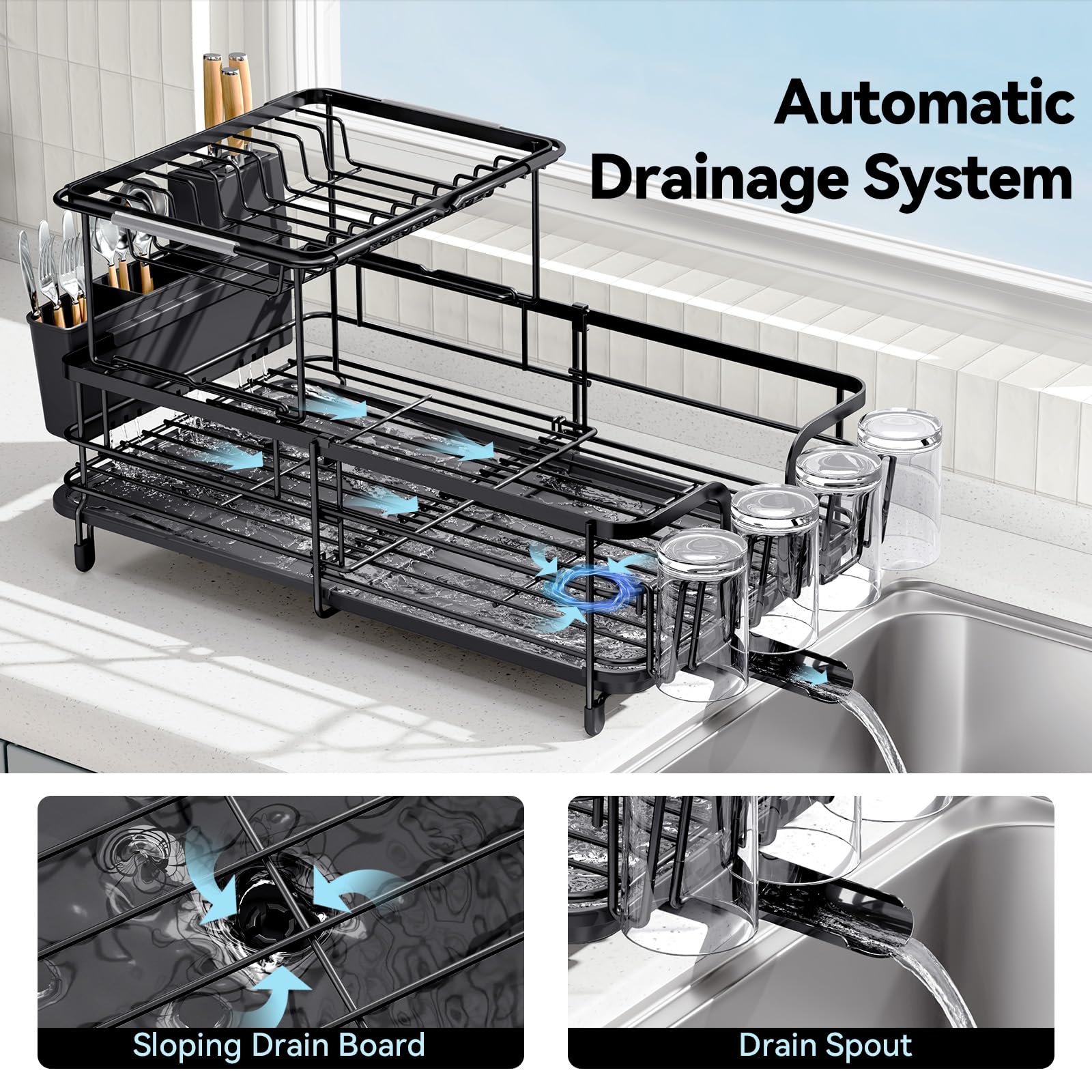 Urackify stainless steel construction resists rust and cleans easily.