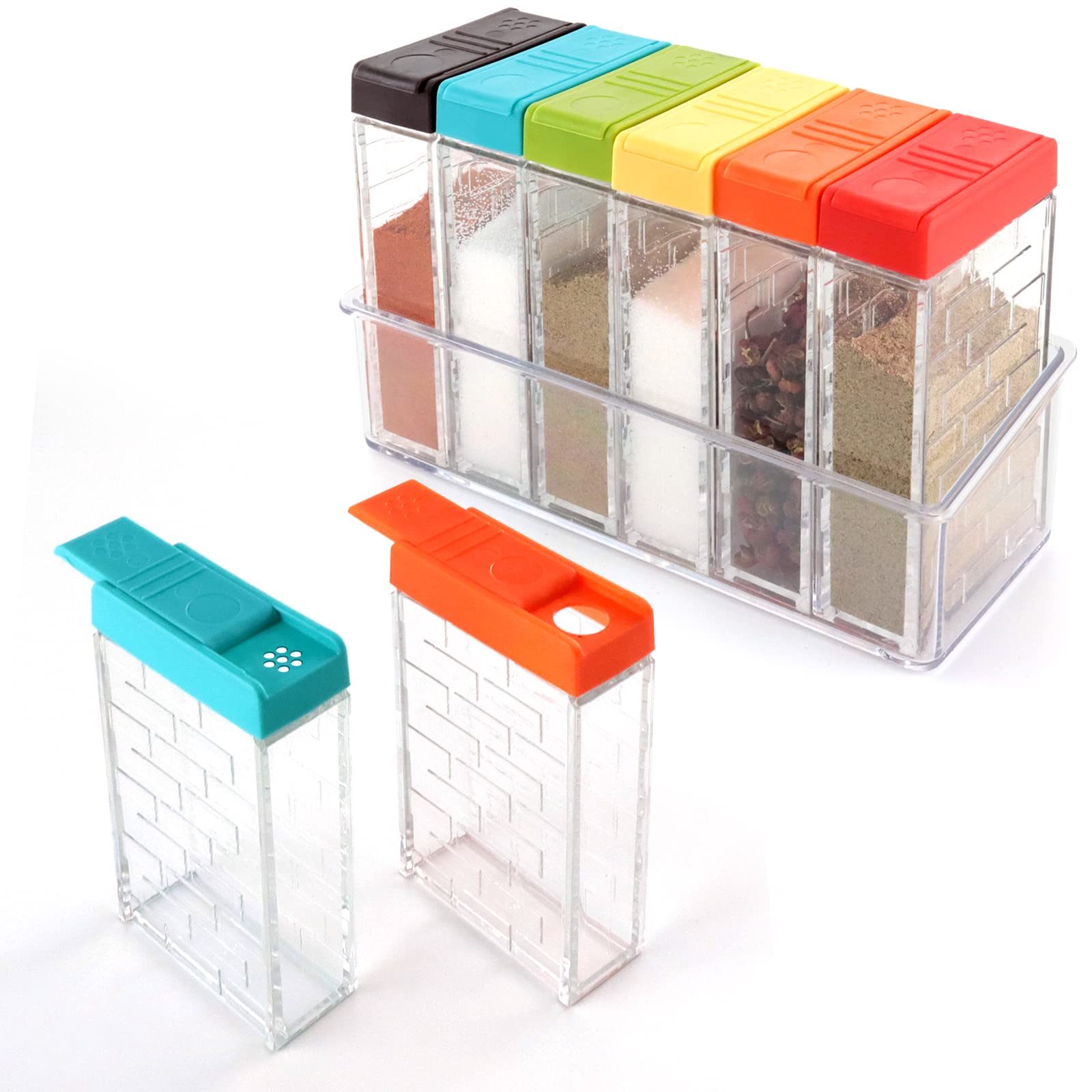 URALFA Spice Shaker Jars pour close-up for controlled seasoning and mess-free use.
