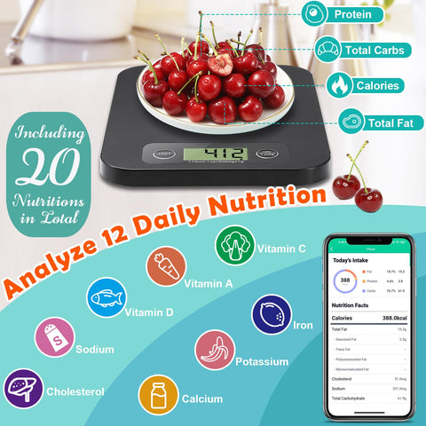 URAMAZ food scale digital display with clear readouts for precise measurements