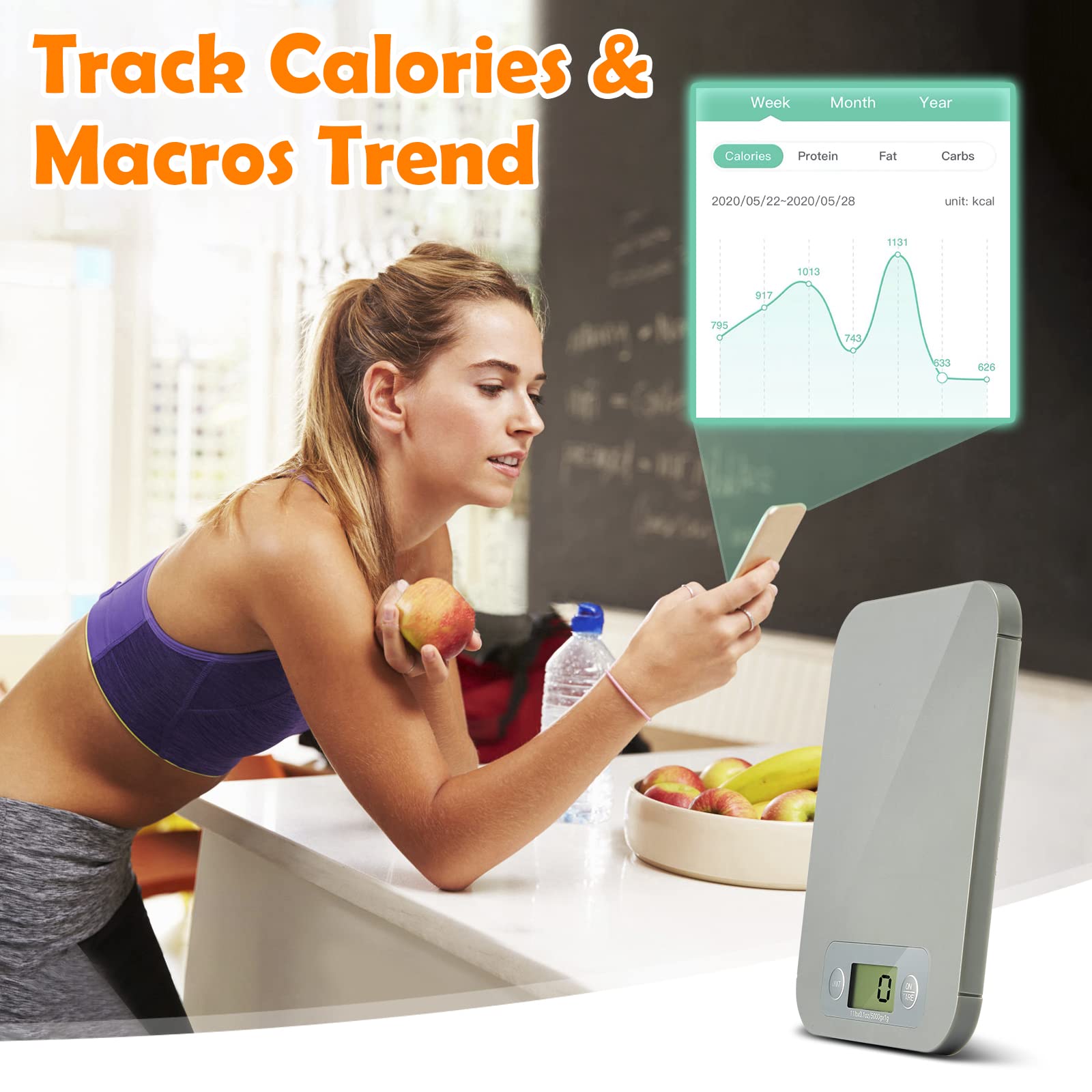 URAMAZ scale tare function shown for easy net weight measurements.