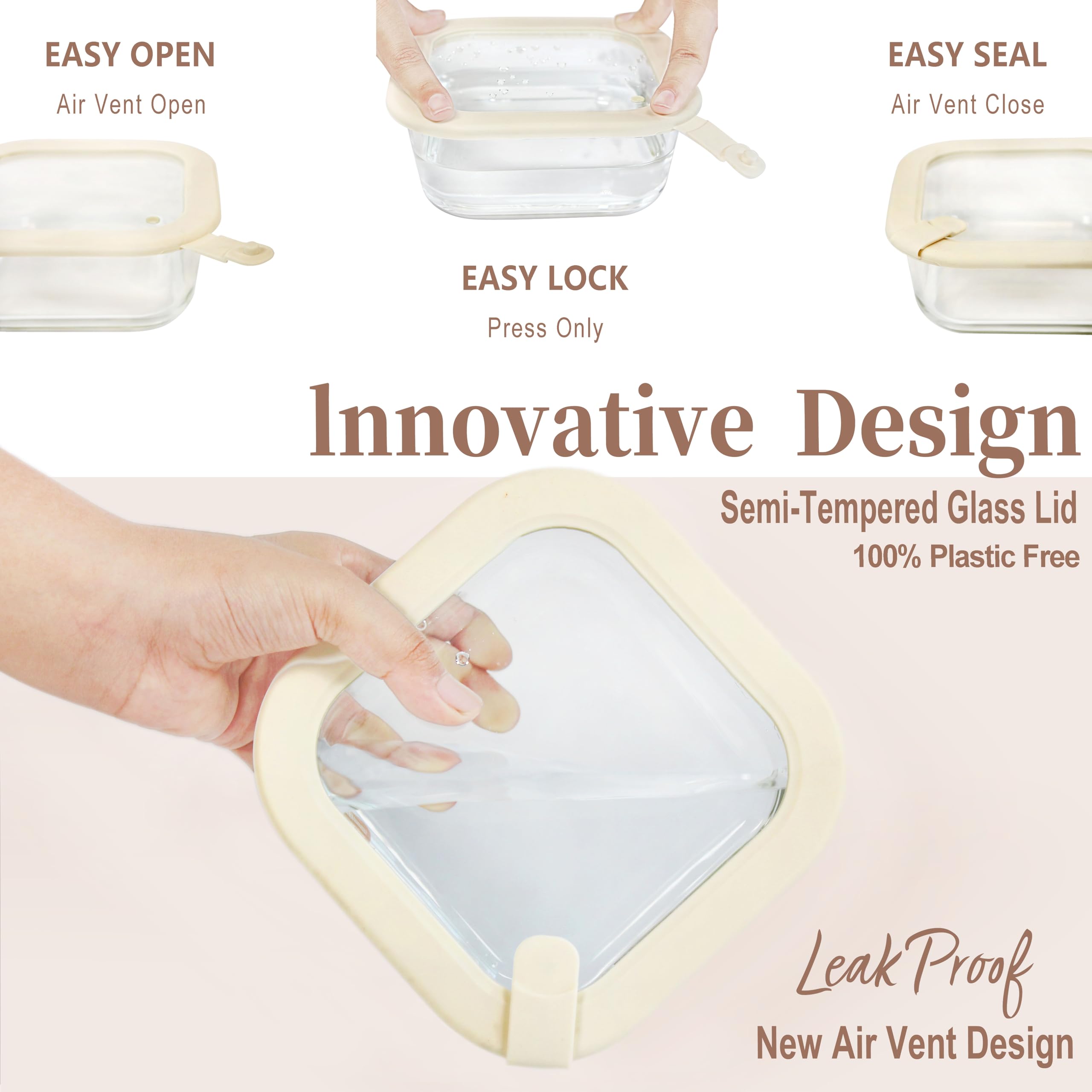 Urban Green lid with air vent supports easy, mess-free sealing