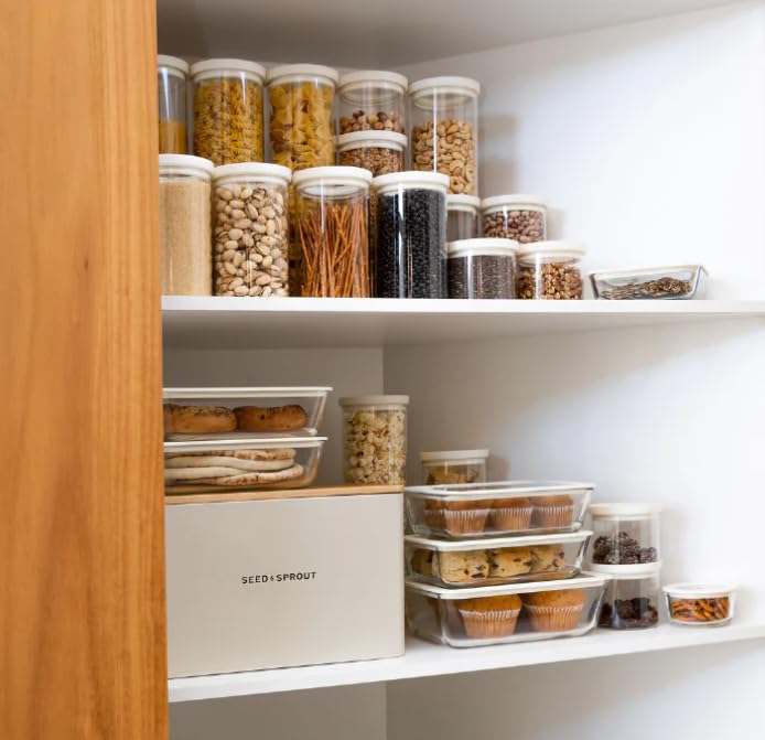 Urban Green rectangle 48oz container with silicone lid for pantry storage.