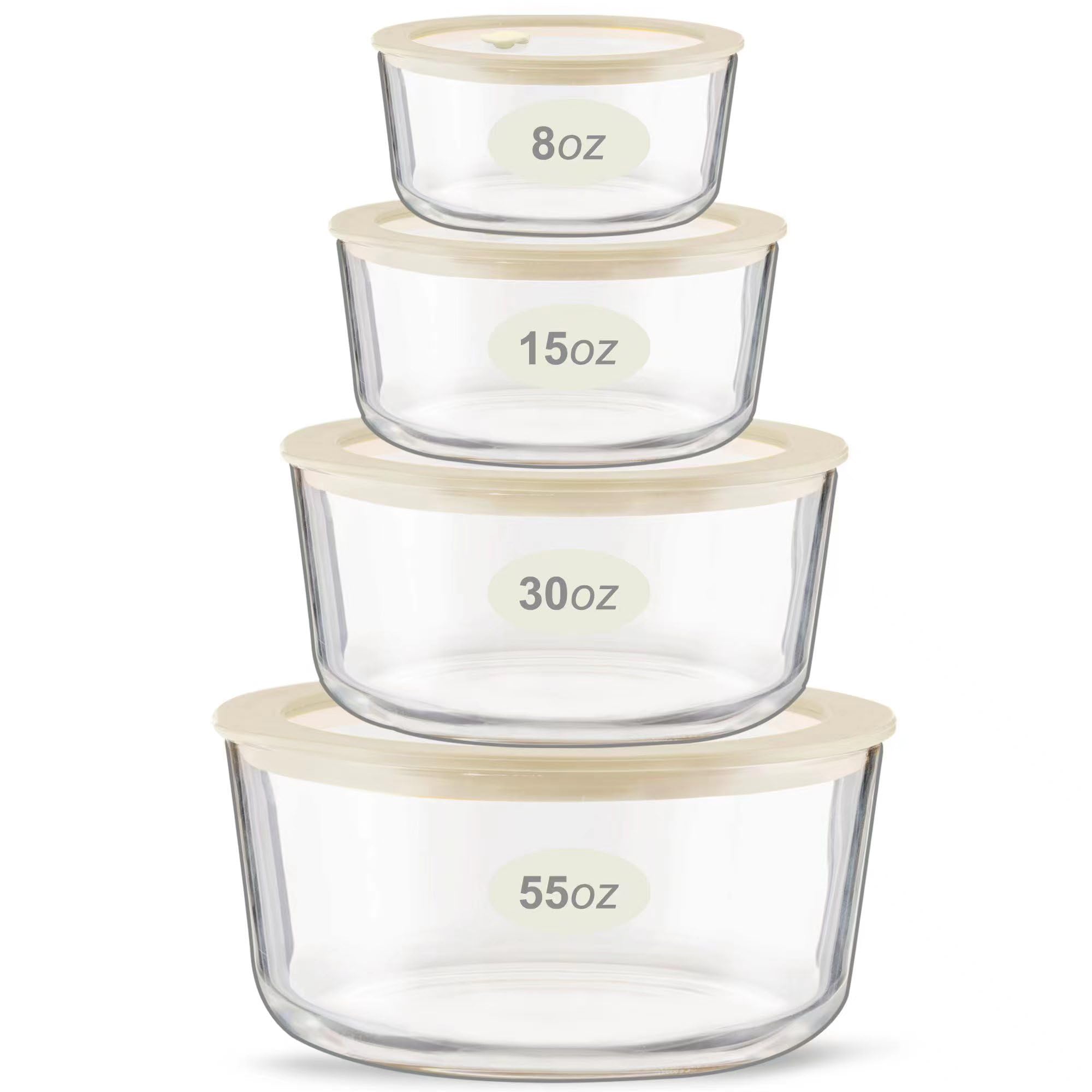 Urban Green round 55oz glass container with durable borosilicate glass for meal prep