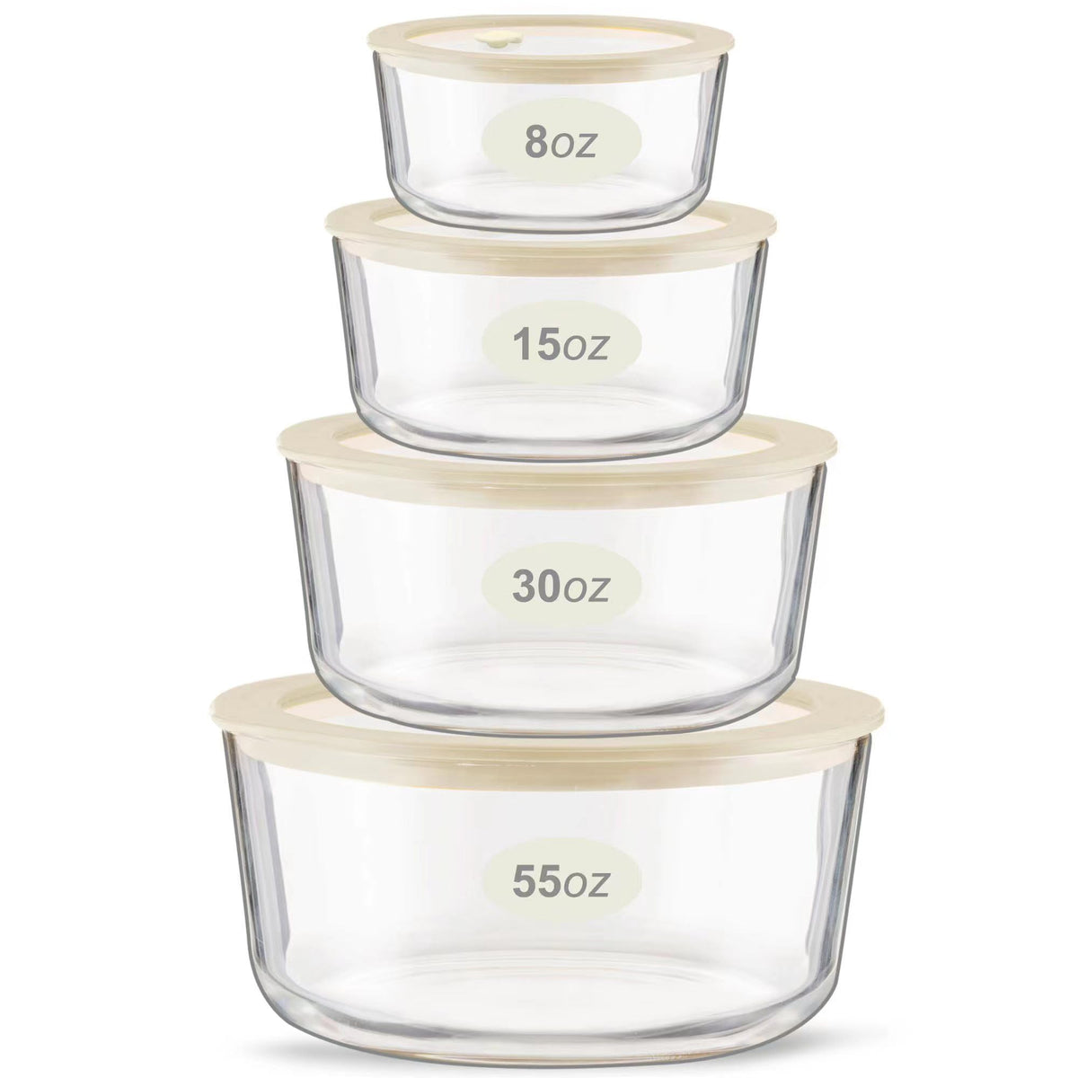 Urban Green round 55oz glass container with durable borosilicate glass for meal prep